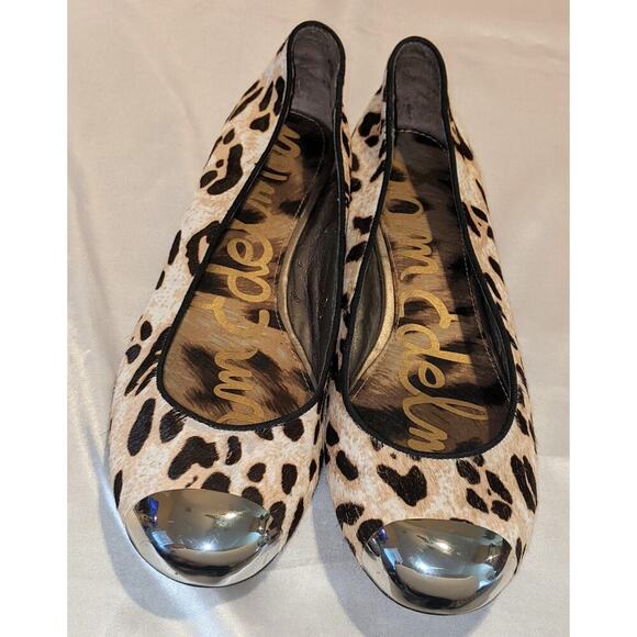 Sam Edelman Womens Jordie Ballet Flats Calf Hair Leopard Print Cap Toe Size 8.5M - Picture 3 of 8